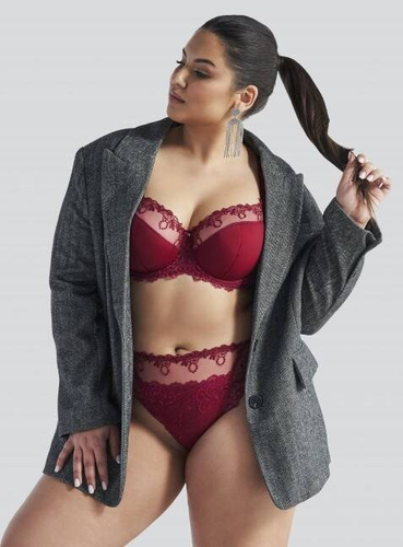 1030 Ava rubínová polovystužená podprsenka