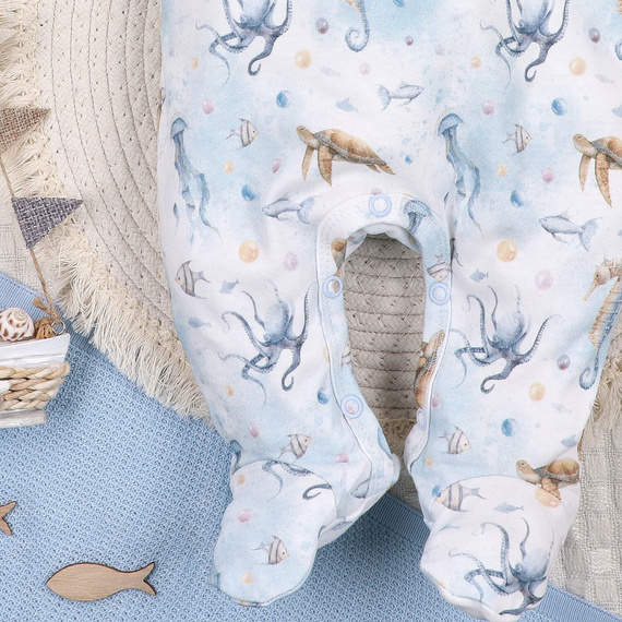 ABN-5449 Sea Of Joy Nini spacie oblečenie - organická bavlna, pohodlné zapínanie