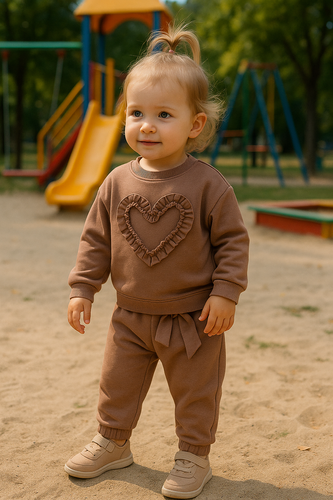 Mia Detská mikina Bambarillo hnedá - bavlna a elastan, mäkký mikinový úplet | Pohodlie a štýl