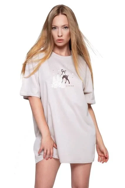 Nočná košeľa Sensis Deer - béžová