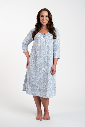 Nočná košeľa Antonia Talianska móda - modrá potlač