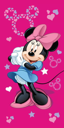 Plážová osuška Minnie Mouse ružová bavlna Kids25 | Disney | Pre dievčatá | Na pláž a k bazénu Jerry Látky