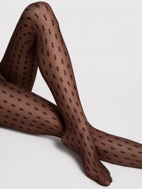 G 6125 Bijou Tights Fiore 20 den mocca - vzorované, elegantné