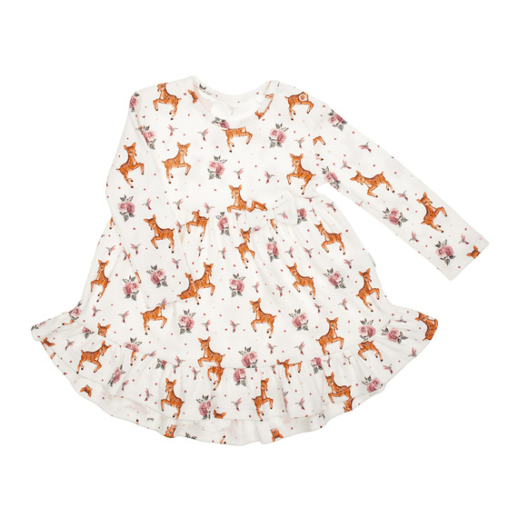 216166 Lala - Dievčenské šaty Nicol, bavlna, dlhý rukáv, jelenia koža