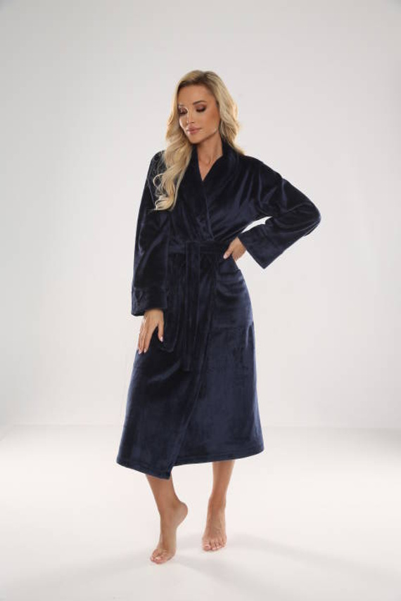 628 Abigail Dlhý dámsky župan Forex - tmavomodrý