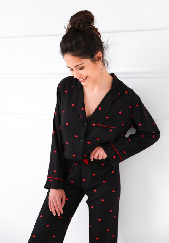Dámske pyžamo Rolling In Love Sensis - čierne