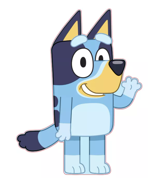 Bluey pes Vankúš 33x25 modrý plyšový Jerry Tkaniny modrá