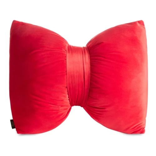 Eurofirany Vianočný vankúš červený 45x55 - zamatová mašľa