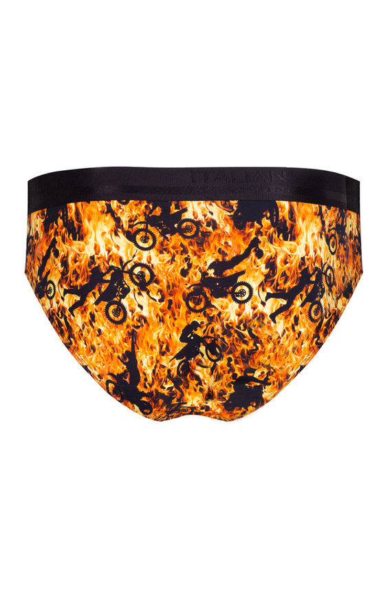 Pánske slipy Caldo Italian Fashion - ohnivá potlač