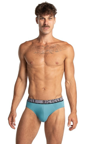 M-1063 Pánske slipy Lama čierno-mentrové - bavlnené, široké elastické 2-pack