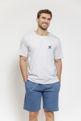 Pánske bavlnené pyžamo 3576 Gabriel – krátke s vreckami