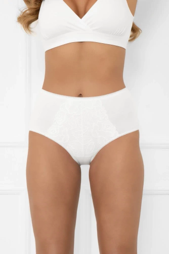 Dámske maxi nohavičky Libra s čipkovým akcentom | Italian Fashion white