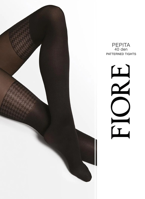 Fiore G6140 Pepita Black pančuchové nohavice 40 DEN imitujúce pančuchy pepitka