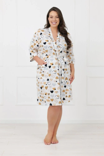 Dámsky župan Soreno Italian Fashion - bavlnený, 3/4 rukáv, viazaný