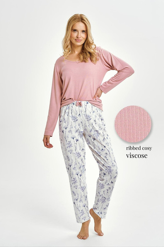 Dámske pyžamo Taro 3456 Caroline ružový set z viskózy a bavlny