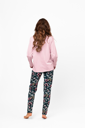 Dámske bavlnené pyžamo Marisal - dlhý rukáv, dlhé nohavice Italian Fashion