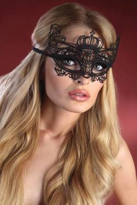 Maska čierna Model 7 LC 13007 LivCo Corsetti Fashion guipure maska