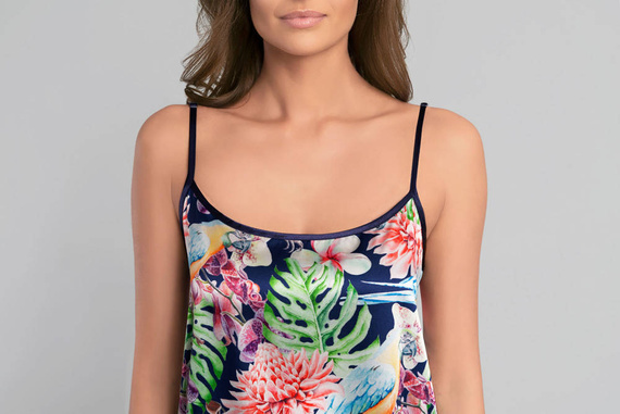 Polynézia Dámska nočná košeľa s úzkymi ramienkami Italian Fashion - kvetinová potlač