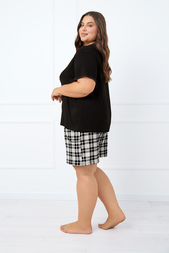 Klara Dámske pyžamo s krátkym rukávom, krátke nohavice Talianska móda - čierna/potlač