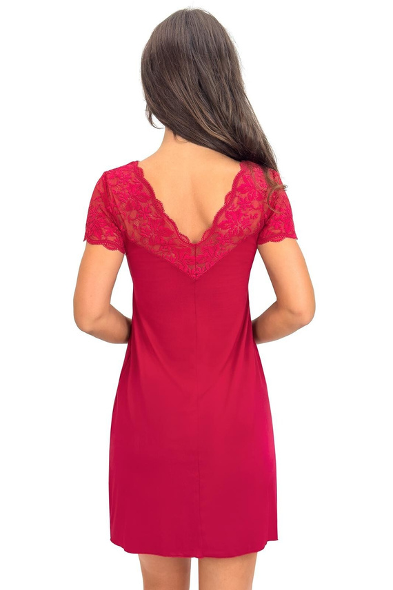 Dámska nočná košieľka Sonia Donna z viskózy s čipkou | výstrih V