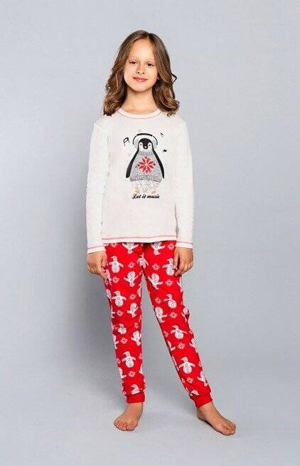Bavlnené pyžamo Malika pre dievčatá Italian Fashion - červené