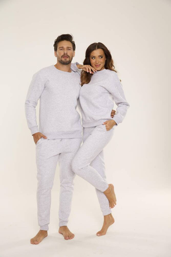 813 Indigo Pánska tepláková súprava De Lafense - svetlý melír