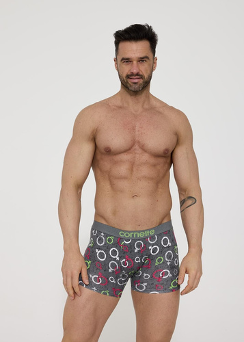 508/165 High Emotion Cornette Boxer Shorts - pánske bavlnené boxerky s farebným vzorom a plochou gumou