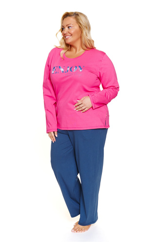 7328 Doctor Nap Peony dámske pyžamo - bavlna, plus size, dlhý rukáv