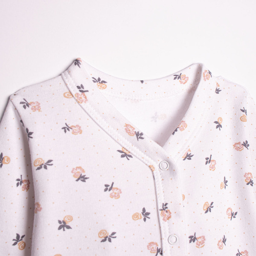 220031 Dojčenský overal Nicol 100% bavlna kvety s nožičkami