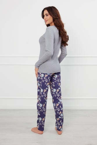 Pulia Dámske pyžamo s dlhým rukávom, dlhé nohavice Talianska móda - melange/print