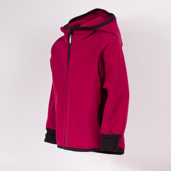 229002 Nicol Softshellová bunda pre dievčatá s kapucňou, fleece, reflexná - bordová