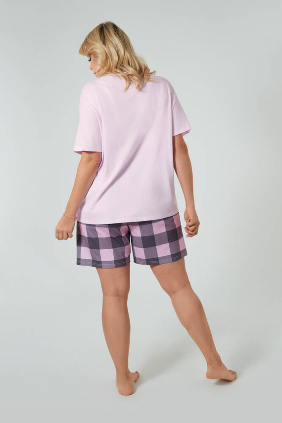 Kayo Dámske pyžamo s krátkym rukávom, šortky Italian Fashion - ružová/potlač