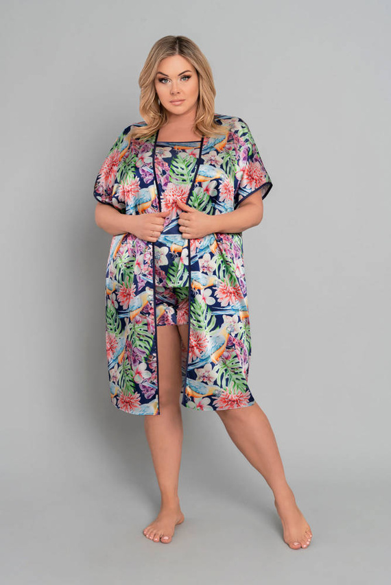 Polynézia Dámsky župan Italian Fashion - kvetinová potlač