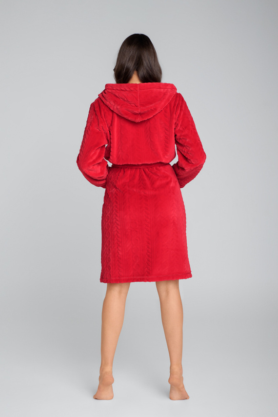Dámsky flísový župan Zala Italian Fashion - červený