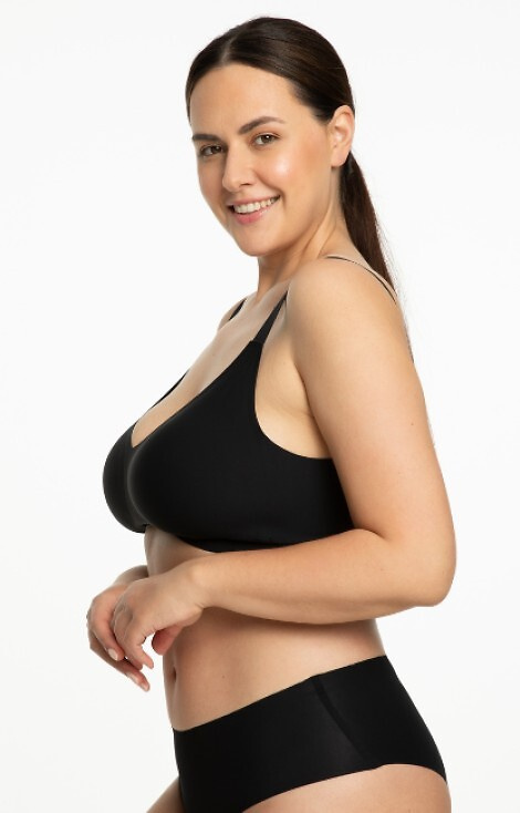 Jelly Bra Comfort Julimex black beige - podprsenka bez kostice pre veľké prsia