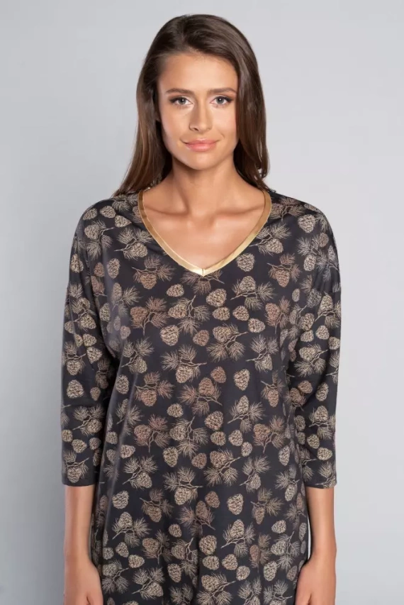 Pinnia Dámske pyžamo s 3/4 rukávmi, 3/4 nohavice Italian Fashion - potlač/grafit