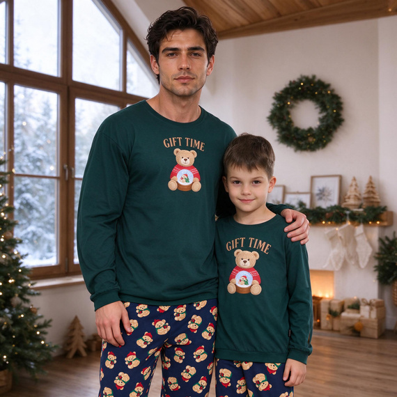 Cornette Gift Time 115/321 Pánska vianočná pyžama zelená 100 % bavlna