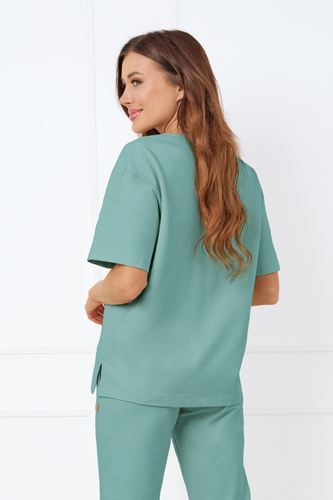 Caro Blúzka s krátkym rukávom Italian Fashion - šalvia