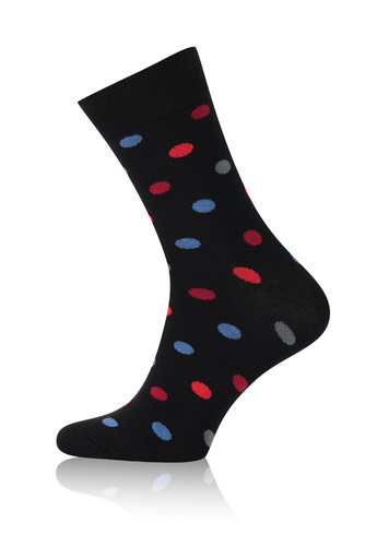 M21 Pánske dlhé ponožky Italian Fashion - black/bordeaux/graphite