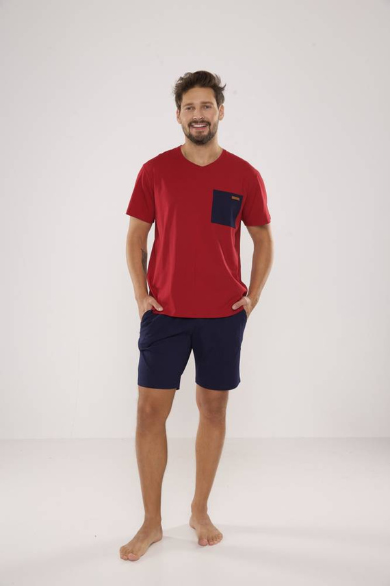 646 Kevin Pánske pyžamo De Lafense - bordové