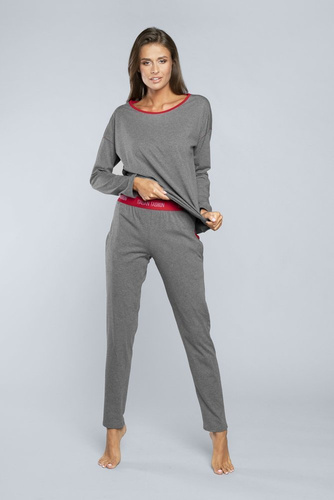 Dámske pyžamo Accent dĺžka. rukáv, dĺžka. nohavice Italian Fashion - tmavá melanž