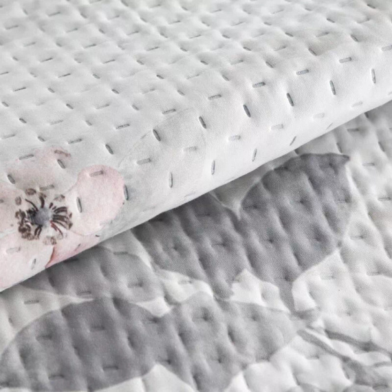 Prehoz Elia strieborný Eurofirany prešívaný dekoratívny polyester