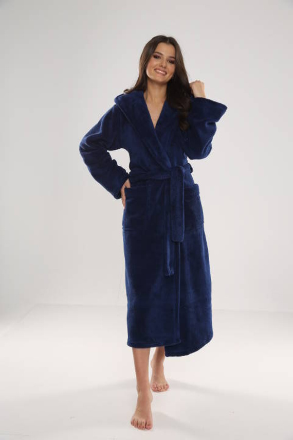 807 Dlhý dámsky župan Luna II Forex - námornícka modrá