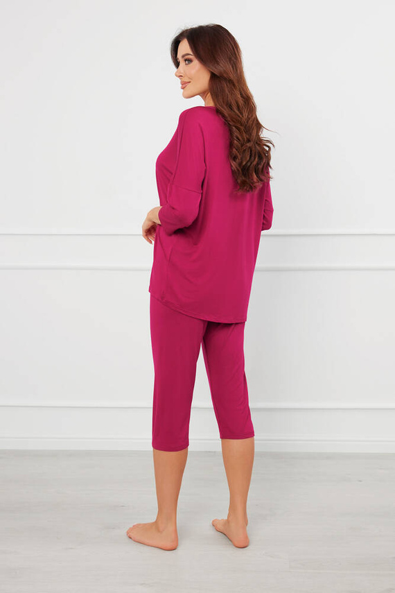 Natura Dámske 3/4 pyžamo Italian Fashion - víno