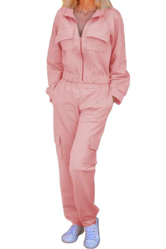 Mili Mirale dámska bavlnená tepláková súprava s vreckami - poľská výroba - ružová