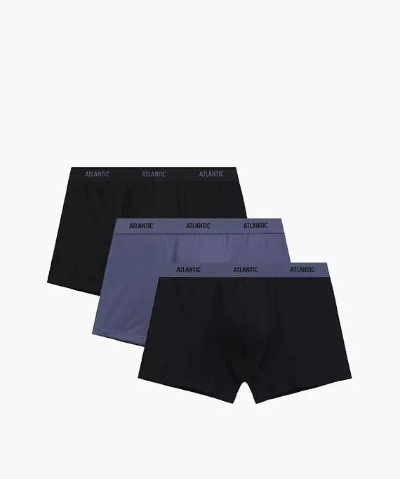 Pánske boxerky Atlantic 3MH-0111 A3 3-pak čierna-denim – 95 % bavlna, priliehavé