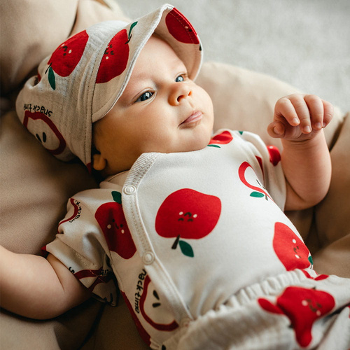 Dojčenské body Eevi Snack Time krátky rukáv bavlna elastické pohodlné
