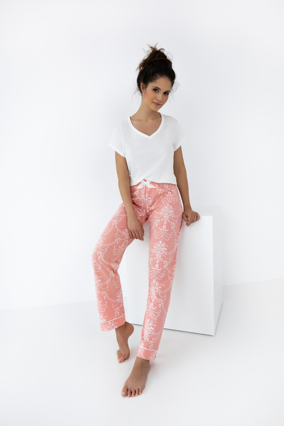 Dámske pyžamo Kalina Sensis - ecru a lososové