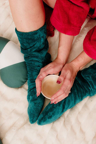 553/554 Wellsoft Hladké ponožky na spanie De Lafense - zelené