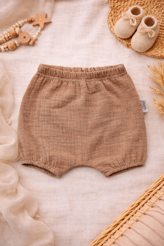 Baby blossoms Just Muslin 40235L Makoma latte- 100% bavlnený mušelín, na gumičke